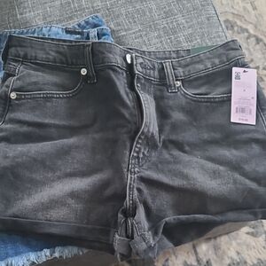 Black Denim Shorts